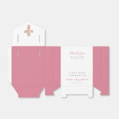 ピンクフローラクロス宗教第1聖餐式 フェイバーボックス (折り畳みなし)