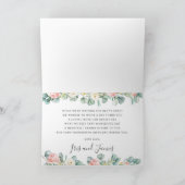 ピンクフローラグリーナリーかわいいコアラガールベビーシャワー サンキューカード (内部)