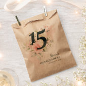 ピンクフローラグリーンキンセアニェラ15thバースデーパーティー フェイバーバッグ (クリップ留めされた状態)