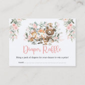 ピンクフローラグリーンリーウッドランドおむつラッフル エンクロージャーカード (正面)