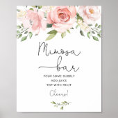 ピンクフローラグリーンリーミモザバー ポスター (正面)