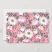 ピンクフローラケトルレモンティーパーティーガール誕生日 招待状 (裏面)