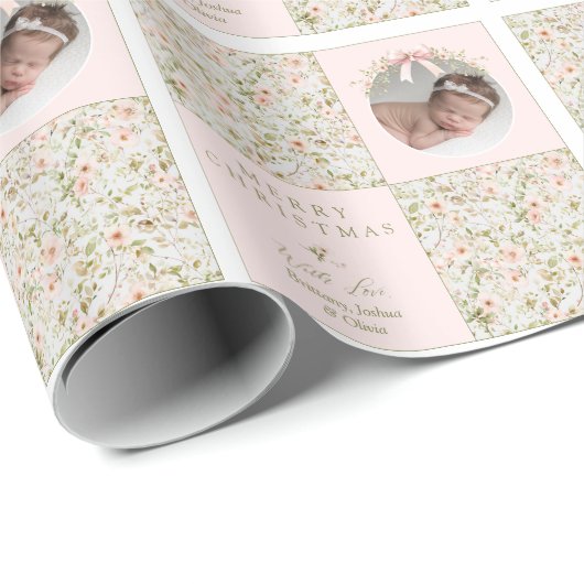 ピンクフローラコテージコアコケットラッピング紙 ラッピングペーパー (ロールコーナー)