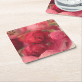 ピンクフローラコースター スクエアペーパーコースター (アングル)