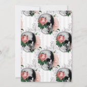 ピンクフローラゴシックスカル婚約パーティ 招待状 (裏面)