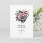 ピンクフローラゴシックブライダルシャワー 招待状 (スタンド正面)