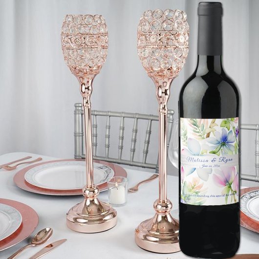 ピンクフローラサテンシルクリボン ワインラベル