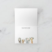 ピンクフローラサファリのベビーシャワー折り畳みありがとう  カード (内部)