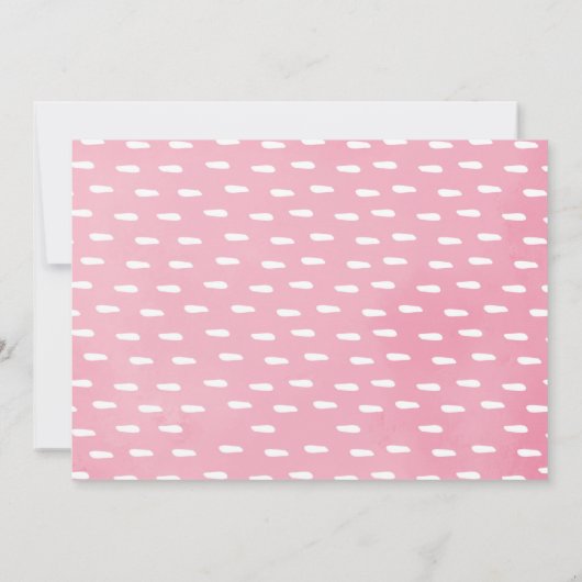 ピンクフローラサファリアニマルズワイルドワンガール誕生日 招待状 (裏面)