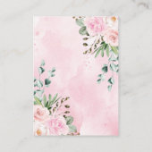 ピンクフローラサファリジャングルベビーガールオムツラッフル エンクロージャーカード (裏面)