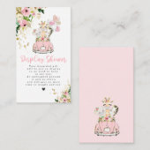 ピンクフローラサファリベビーシャワーディスプレイシャワー エンクロージャーカード (正面/裏面)