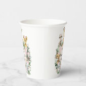 ピンクフローラサファリワイルドアニマルズハッピーバースデー 紙コップ (右)