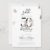 ピンクフローラサプライズ50thバースデーパーティー 招待状 (正面)