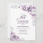 ピンクフローラサプライズ65thバースデーパーティー 招待状 (正面)