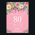 ピンクフローラサプライズ80th誕生日招待状 招待状<br><div class="desc">ピンクフローラサプライズ80番目の誕生日招待状の女性。水彩フローラフラワーピンクの背景ピンク、黄色、オレンジ、紫の花。大人の誕生日。13.15.16.18.21.30.40.50.60.70.80.90.100.任意の年齢さらにカスタマイズするには、「クリックカスタマイズit」ボタンをクリックし、デザインツールを使用してこのテンプレートを変更してください。</div>