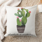 ピンクフローラサボテン クッション (ブランケット)