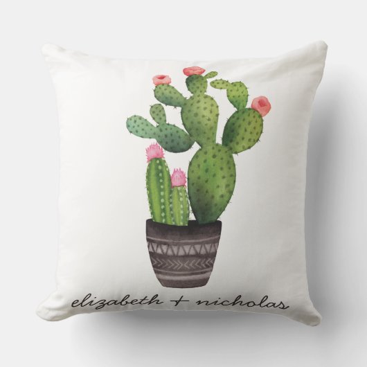 ピンクフローラサボテン クッション (正面)