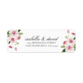 ピンクフローラサマーエレガントロマンチック差出人住所 ラベル (正面)