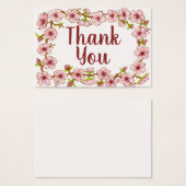 ピンクフローラサンキューカード (正面&裏面)
