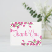 ピンクフローラサンキューラベンダー明るい赤紫色花 ポストカード (スタンド正面)