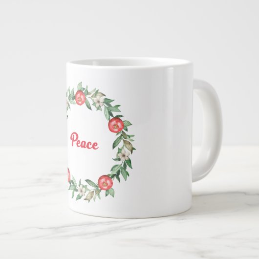 ピンクフローラザクロJUMBO PEACE MUG ジャンボコーヒーマグカップ (正面右)