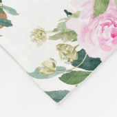 ピンクフローラシッティングディア月間マイルストーンベビー フリースブランケット (角)