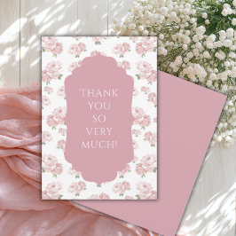ピンクフローラシャビーシックヴィンテージ サンキューカード