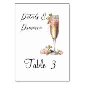 ピンクフローラシャンパンブライダルシャワーパーティー テーブルナンバー (裏面)