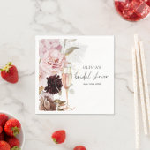 ピンクフローラシャンパンブライダルシャワー スタンダードカクテルナプキン (インサイチュ)