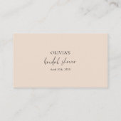 ピンクフローラシャンパンブライダルシャワー プレイスカード (裏面)