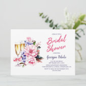 ピンクフローラシャンパンブライダルシャワー 招待状 (スタンド正面)