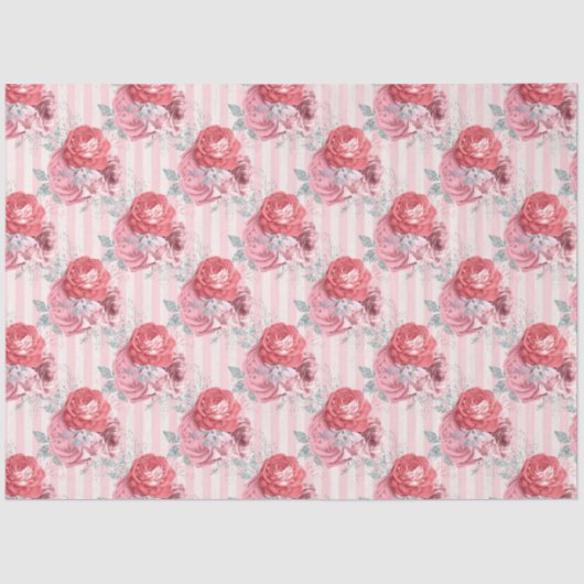 ピンクフローラシリーズデザイン1 薄葉紙 (正面)