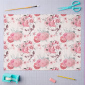 ピンクフローラシリーズデザイン9 薄葉紙 (クラフト)