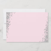 ピンクフローラシルバーガールファースト聖体拝領の写真 招待状 (裏面)