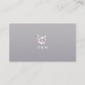 ピンクフローラシルバー結婚Chinoiserieの座席表 プレイスカード (裏面)