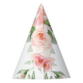 ピンクフローラジャングルアニマルズサファリカー誕生日  パーティーハット (裏面)