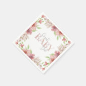 ピンクフローラスイートベビーガールペーパーナプキン スタンダードカクテルナプキン (角)