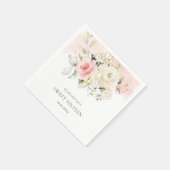 ピンクフローラスウィート16バースデーパーティー紙 スタンダードカクテルナプキン (角)