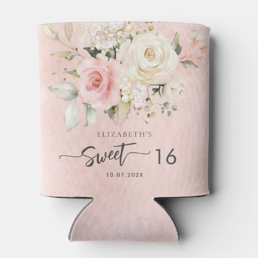 ピンクフローラスウィート16バースデーパーティー 缶クーラー (裏面)