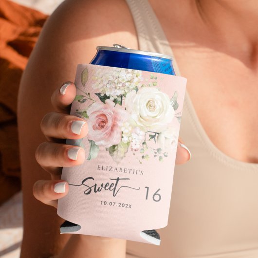 ピンクフローラスウィート16バースデーパーティー 缶クーラー