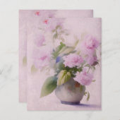 ピンクフローラスクラップブック紙 (正面/裏面)