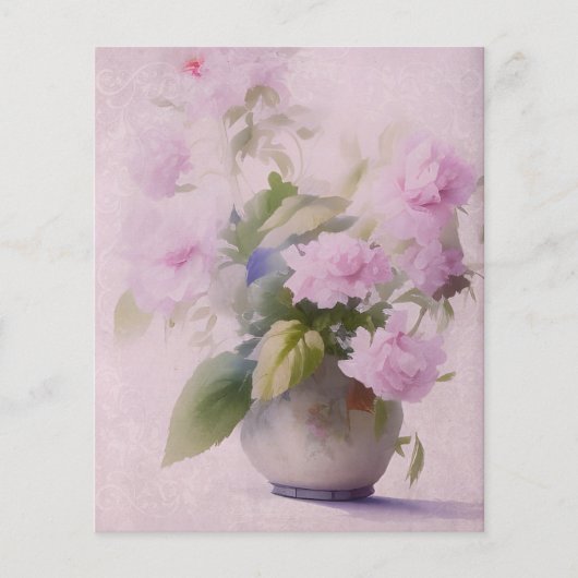 ピンクフローラスクラップブック紙 (正面)