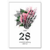 ピンクフローラスケルトン結婚ゴシックの表番号 テーブルナンバー (裏面)