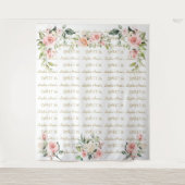 ピンクフローラステップリピートSweet sixteenフォトプロップ タペストリー (正面)