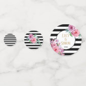 ピンクフローラストライプお祝い コンフェッティ (裏面)