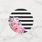 ピンクフローラストライプお祝い コンフェッティ (スモール正面)