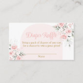 ピンクフローラスペインのおむつラッフルベビーシャワーガール エンクロージャーカード (正面)