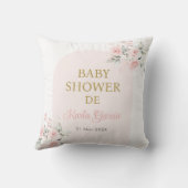 ピンクフローラスペインのベビーシャワーガール装飾用クッション クッション (裏面)