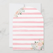 ピンクフローラスワンプリンセスアーチネイビーベイビーシャワー 招待状 (裏面)