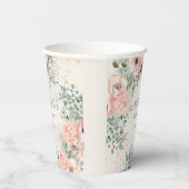 ピンクフローラセージグリーン離れ誕生日 紙コップ (右)